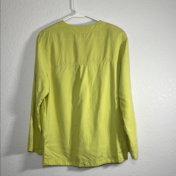 Rafaella Silk Yellow Button-Up Shirt Medium - Picture 7 of 7
